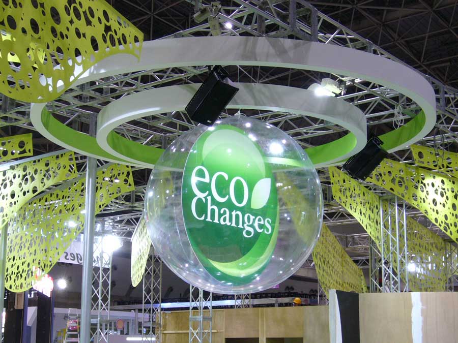 展示会ブースバルーン装飾施工例