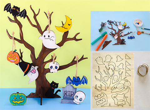 木製ハロウィンツリー作り/手作りキット
